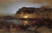 Oswald achenbach Fireworks in Naples oil painting picture wholesale